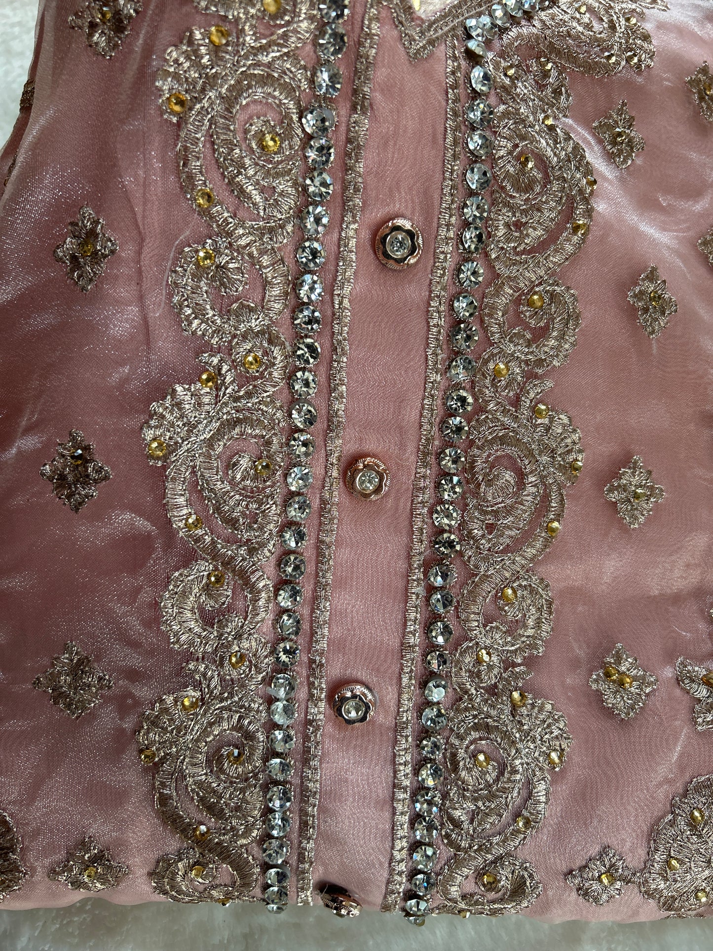 Organza embrioded kameez