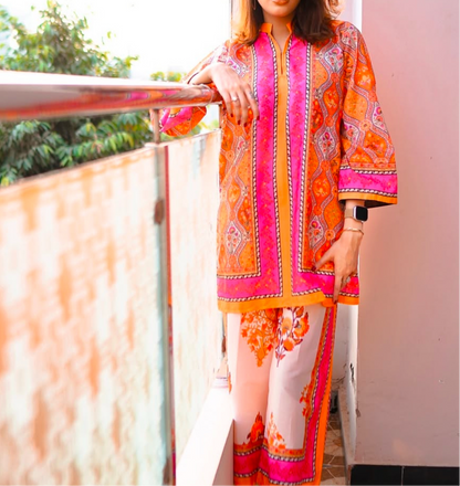 pink/orange co ord set