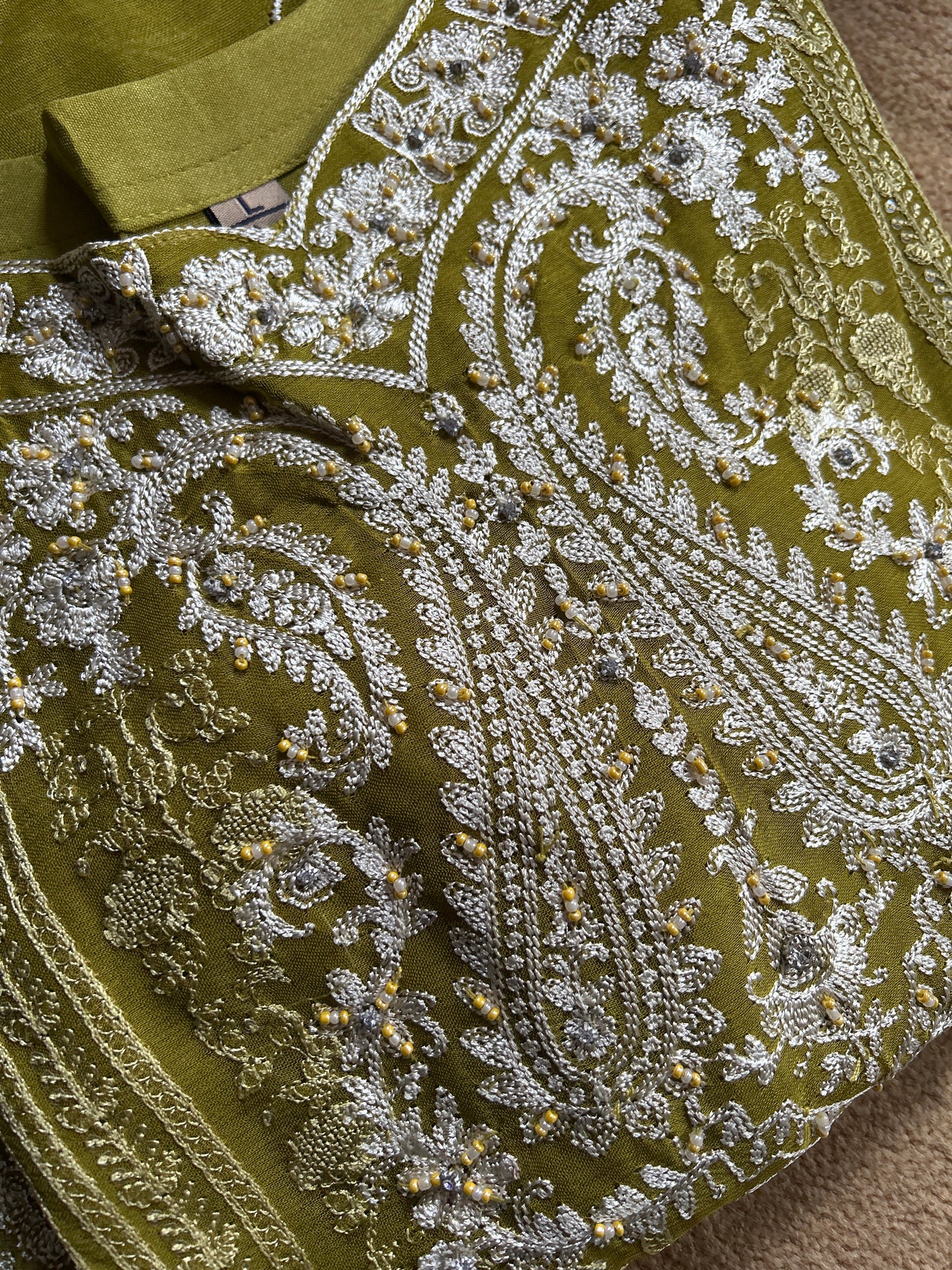 Dhani chiffon embrioded gharara set