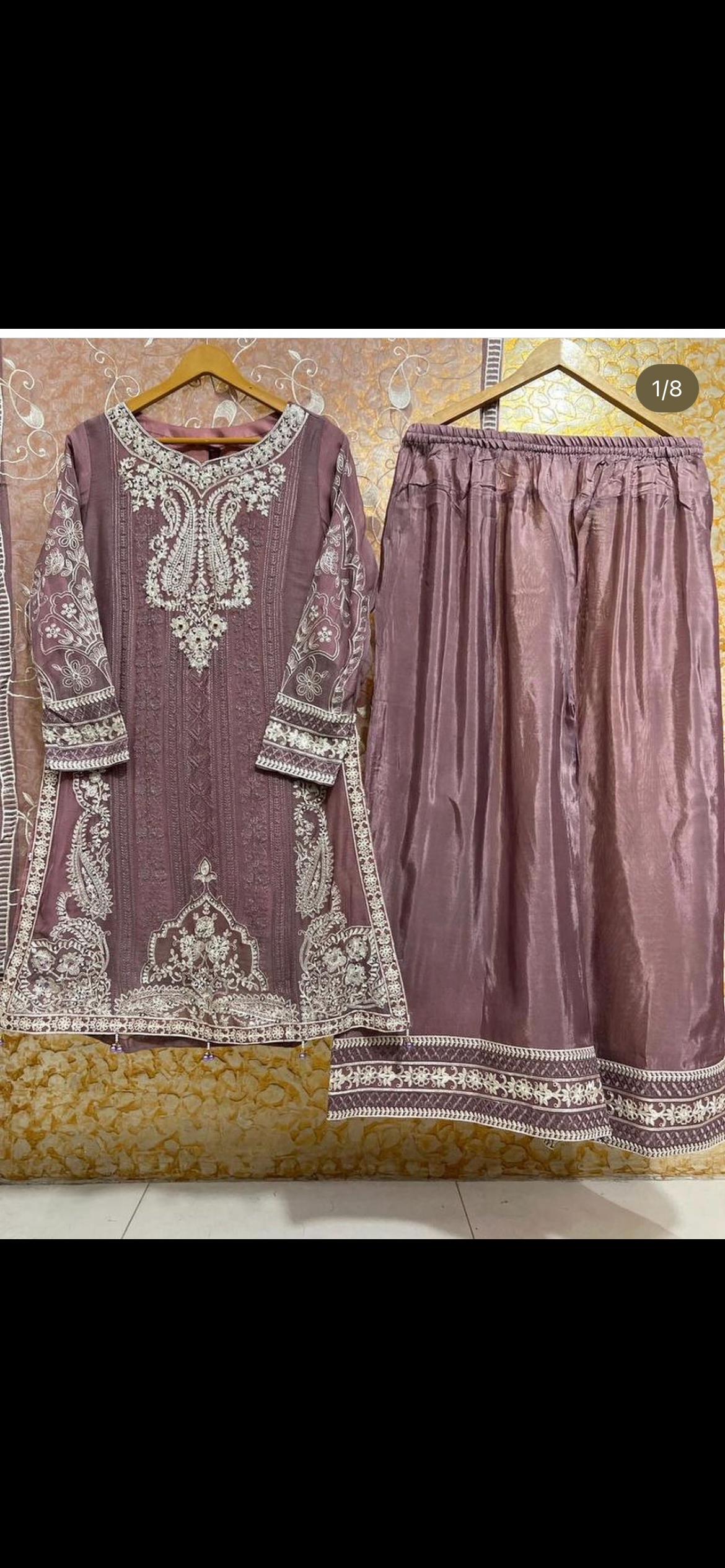 chiffon embriodery plazo