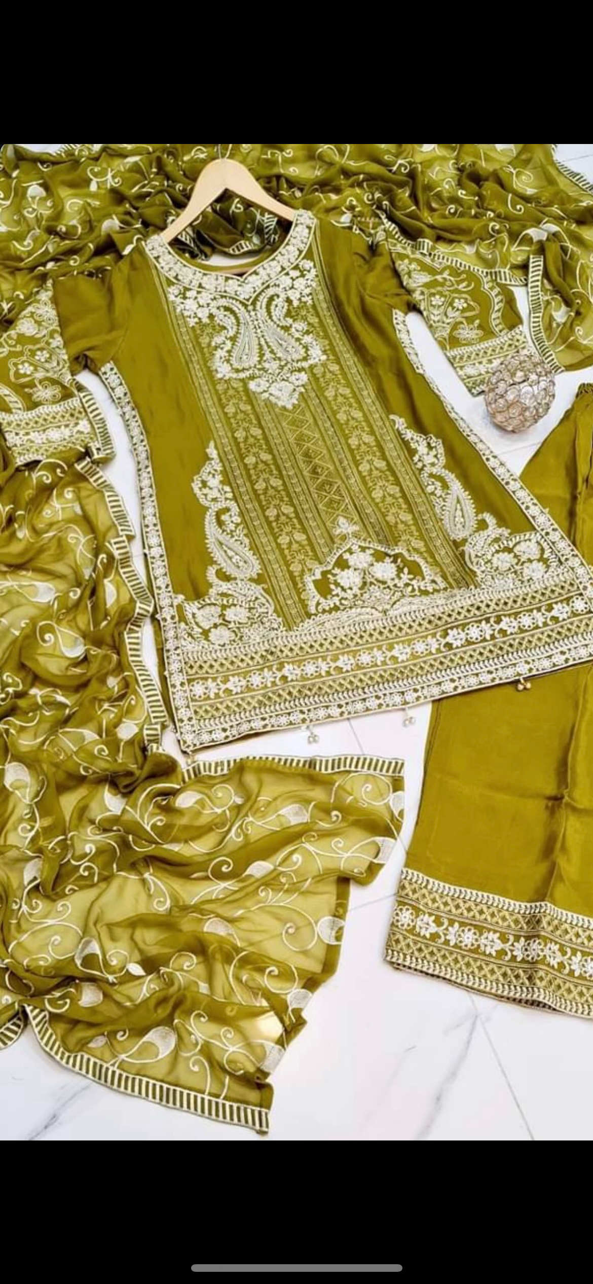 Dhani chiffon embrioded gharara set